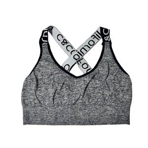 C&C California Cross Back Grey Sports Bra Sz. L